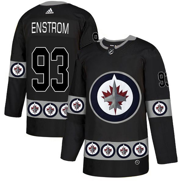 Men Winnipeg Jets #93 Enstrom Black Adidas Fashion NHL Jersey